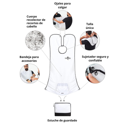 Delantal para afeitar sin ensuciar