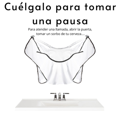 Delantal para afeitar sin ensuciar